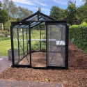 Serre de jardin R204H 6,91m² en aluminium noir et verre trempé BLACKLINE – ACD