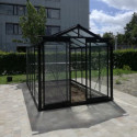 Serre de jardin R205H 8,61m² en aluminium noir et verre trempé BLACKLINE – ACD