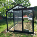Serre de jardin R205H 8,61m² en aluminium noir et verre trempé BLACKLINE – ACD