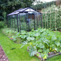 Serre de jardin R205H 8,61m² en aluminium noir et verre trempé BLACKLINE – ACD