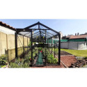 Serre de jardin R205H 8,61m² en aluminium noir et verre trempé BLACKLINE – ACD