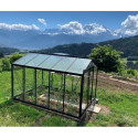 Serre de jardin R205H 8,61m² en aluminium noir et verre trempé BLACKLINE – ACD