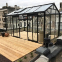 Serre de jardin R205H 8,61m² en aluminium noir et verre trempé BLACKLINE – ACD