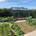 Serre de jardin R205H 8,61m² en aluminium noir et verre trempé BLACKLINE – ACD