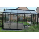 Serre de jardin R205H 8,61m² en aluminium noir et verre trempé BLACKLINE – ACD