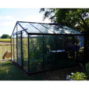 Serre de jardin R305H 11,35m² en aluminium noir et verre trempé BLACKLINE – ACD