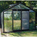 Serre de jardin R305H 11,35m² en aluminium noir et verre trempé BLACKLINE – ACD