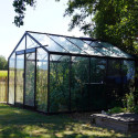 Serre de jardin R305H 11,35m² en aluminium noir et verre trempé BLACKLINE – ACD