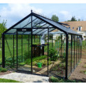 Serre de jardin R306H 13,62m² en aluminium noir et verre trempé BLACKLINE – ACD