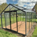 Serre de jardin R306H 13,62m² en aluminium noir et verre trempé BLACKLINE – ACD