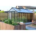 Serre de jardin R306H 13,62m² en aluminium noir et verre trempé BLACKLINE – ACD