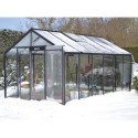 Serre de jardin R306H 13,62m² en aluminium noir et verre trempé BLACKLINE – ACD