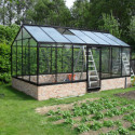 Serre de jardin R307H 15,88m² en aluminium noir et verre trempé BLACKLINE – ACD