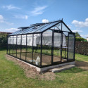 Serre de jardin R307H 15,88m² en aluminium noir et verre trempé BLACKLINE – ACD
