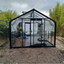 Serre de jardin R307H 15,88m² en aluminium noir et verre trempé BLACKLINE – ACD