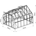 Serre de jardin Comtesse 11m² en aluminium anthracite et verre trempé 4mm - Green Protect