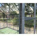 Serre de jardin Comtesse 11m² en aluminium anthracite et verre trempé 4mm - Green Protect