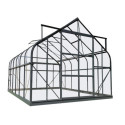 Serre de jardin Comtesse 11m² en aluminium anthracite et verre trempé 4mm - Green Protect