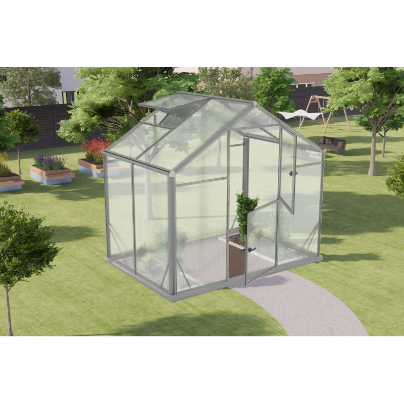 Serre de jardin 6,5m² en aluminium et polycarbonate 6mm Sanus UP! L3 – Gampre