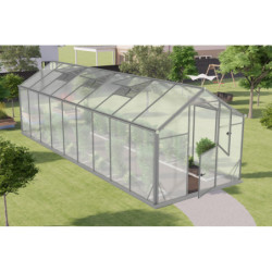 Serre de jardin 14,3m² en aluminium et polycarbonate 6mm Sanus UP! L15 – Gampre