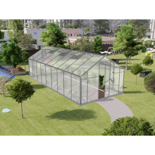 Serre de jardin 18,6m² en aluminium et polycarbonate 6mm Sanus UP! XL18 – Gampre