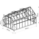 Serre de jardin Comtesse 14,64m² en aluminium anthracite et verre trempé 4mm - Green Protect