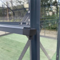 Serre de jardin Comtesse 14,64m² en aluminium anthracite et verre trempé 4mm - Green Protect