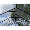 Serre de jardin Comtesse 14,64m² en aluminium anthracite et verre trempé 4mm - Green Protect