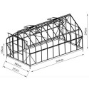 Serre de jardin Comtesse 16,32m² en aluminium anthracite et verre trempé 4mm - Green Protect