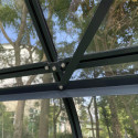 Serre de jardin Comtesse 16,32m² en aluminium anthracite et verre trempé 4mm - Green Protect