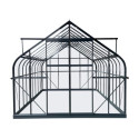 Serre de jardin Comtesse 16,32m² en aluminium anthracite et verre trempé 4mm - Green Protect