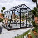 Serre de jardin S104 9,12m² en aluminium laqué noir et verre trempé BLACKLINE – ACD	