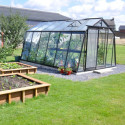 Serre de jardin S106 13,62m² en aluminium laqué noir et verre trempé BLACKLINE – ACD	