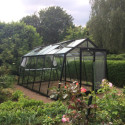 Serre de jardin S106 13,62m² en aluminium laqué noir et verre trempé BLACKLINE – ACD	
