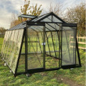 Serre de jardin S106 13,62m² en aluminium laqué noir et verre trempé BLACKLINE – ACD	