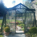 Serre de jardin S106 13,62m² en aluminium laqué noir et verre trempé BLACKLINE – ACD	