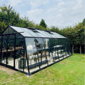 Serre de jardin S208 22,53m² en aluminium laqué noir et verre trempé BLACKLINE – ACD