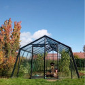 Serre de jardin S208 22,53m² en aluminium laqué noir et verre trempé BLACKLINE – ACD