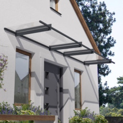 Auvent marquise en acrylique gris clair NANCY™ 4100 – Canopia by Palram