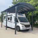 Carport grande hauteur anthracite en aluminium 3,59x6,36m et polycarbonate 6mm