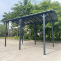Carport grande hauteur anthracite en aluminium 3,59x6,36m et polycarbonate 6mm