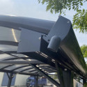 Carport grande hauteur anthracite en aluminium 3,59x6,36m et polycarbonate 6mm