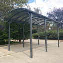 Carport grande hauteur anthracite en aluminium 3,60x5,07m et polycarbonate 6mm