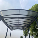 Carport grande hauteur anthracite en aluminium 3,60x5,07m et polycarbonate 6mm