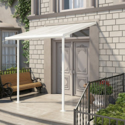 Toit de terrasse 224x224cm en aluminium blanc et polycarbonate 6mm SIERRA - Canopia by Palram