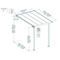 Toit de terrasse 224x224cm en aluminium blanc et polycarbonate 6mm SIERRA - Canopia by Palram