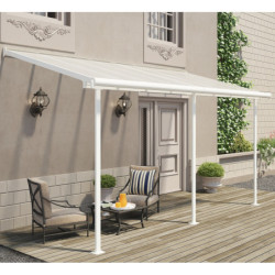 Toit de terrasse 224x448cm en aluminium blanc et polycarbonate 6mm SIERRA - Canopia by Palram