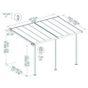 Toit de terrasse 224x448cm en aluminium blanc et polycarbonate 6mm SIERRA - Canopia by Palram