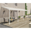 Toit de terrasse 224x670cm en aluminium blanc et polycarbonate 6mm SIERRA - Canopia by Palram