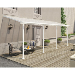 Toit de terrasse 224x670cm en aluminium blanc et polycarbonate 6mm SIERRA - Canopia by Palram